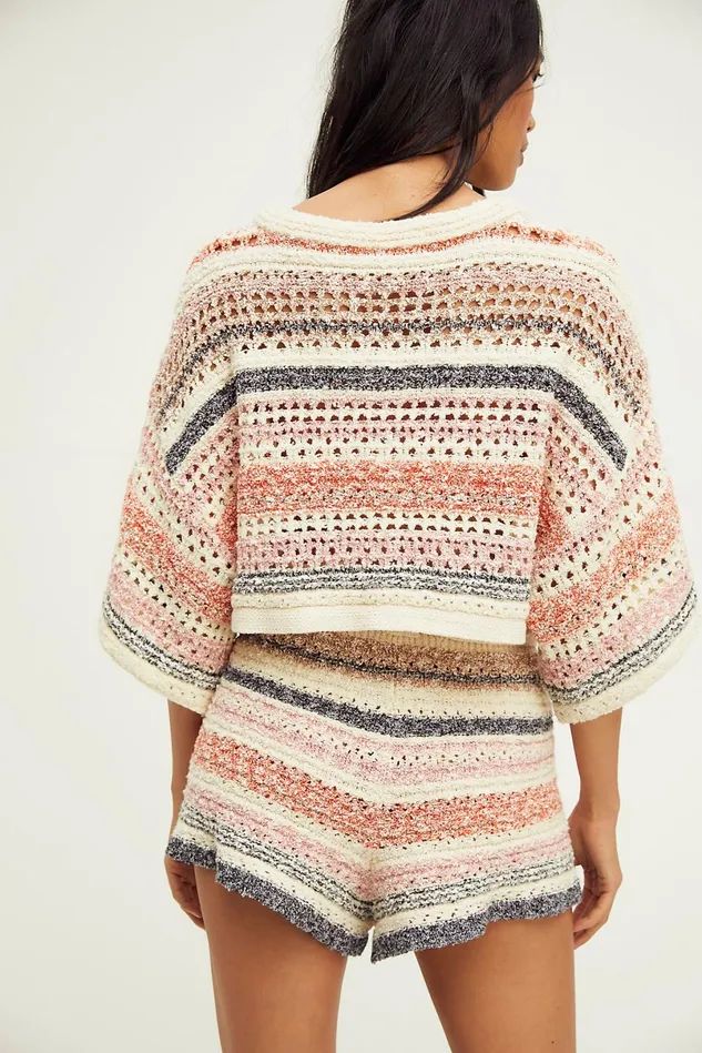 Women Sweater Dresses Free People Stripes For Days Set Sunset Combo