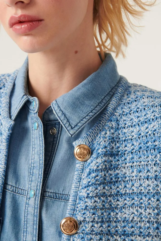 Women Sweaters and Cardigans Baandsh Cardigan Guspa Blue