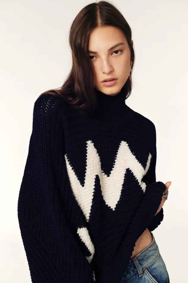 Women Sweaters and Cardigans Baandsh Cropped Sweater Ondie Blue