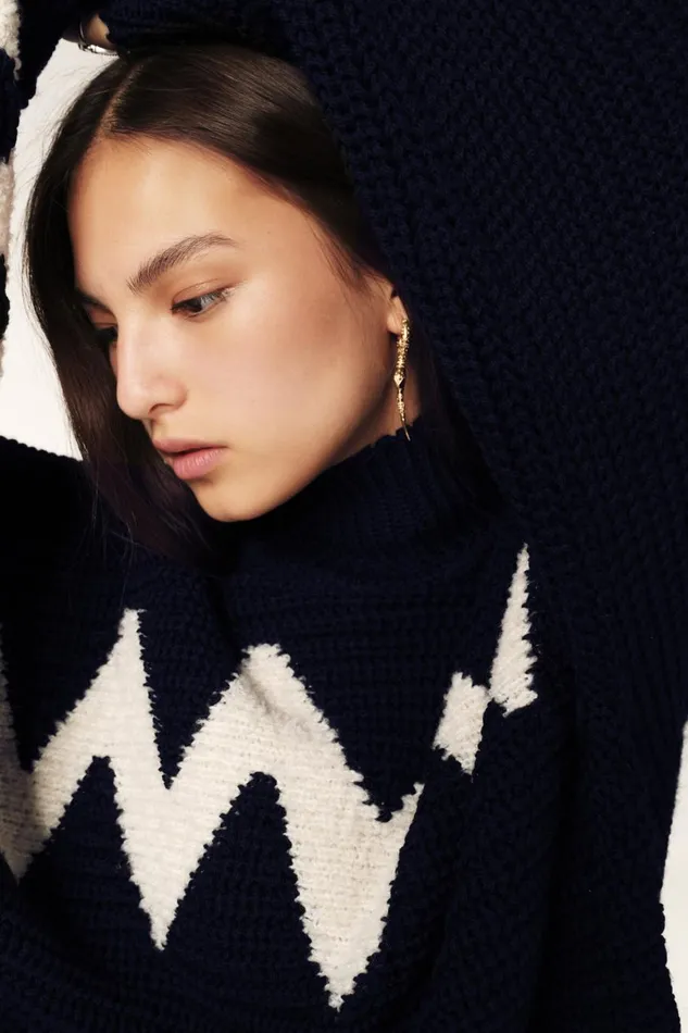 Women Sweaters and Cardigans Baandsh Cropped Sweater Ondie Blue