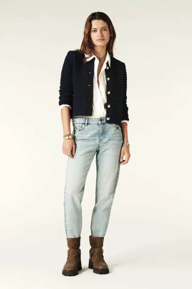 Women Sweaters and Cardigans Baandsh Decorative Knit Cardigan Gaspard Blue
