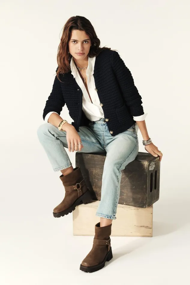 Women Sweaters and Cardigans Baandsh Decorative Knit Cardigan Gaspard Blue