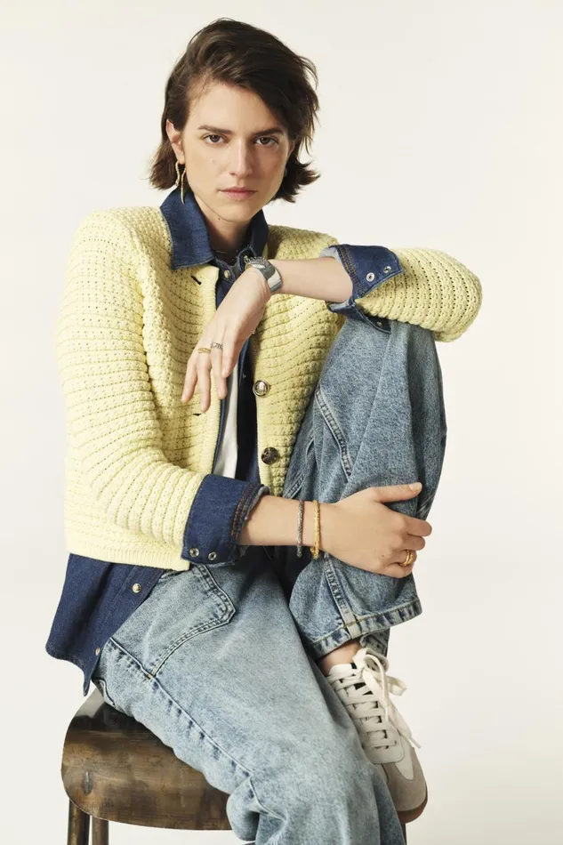 Women Sweaters and Cardigans Baandsh Decorative Knit Cardigan Gaspard Blue