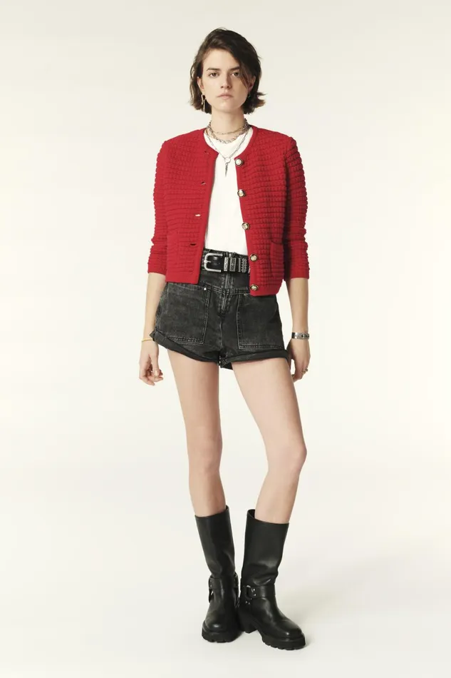 Women Sweaters and Cardigans Baandsh Decorative Knit Cardigan Gaspard Red