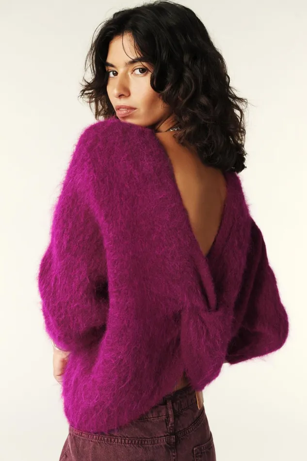 Women Sweaters and Cardigans Baandsh Twisted Back Sweater Fill Pink