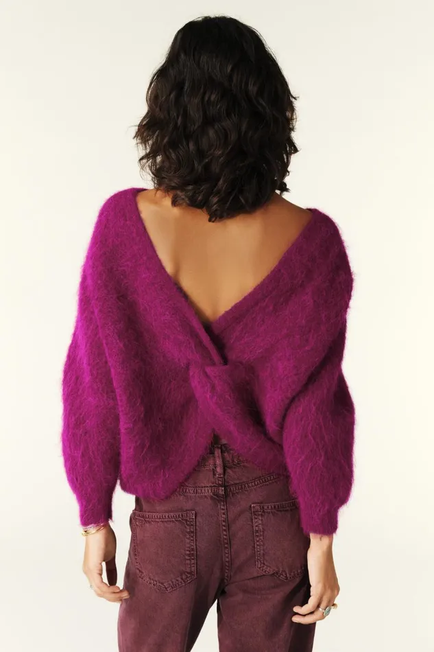 Women Sweaters and Cardigans Baandsh Twisted Back Sweater Fill Pink