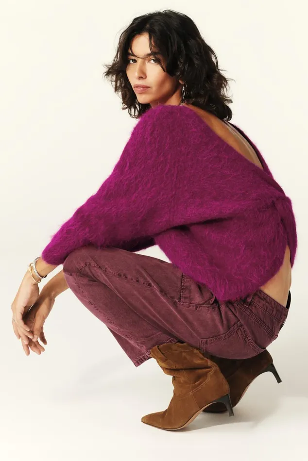 Women Sweaters and Cardigans Baandsh Twisted Back Sweater Fill Pink