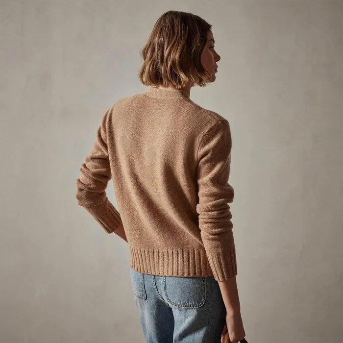 Women Sweaters James Perse Shrunken Recycled Cashmere Cardigan Caramel