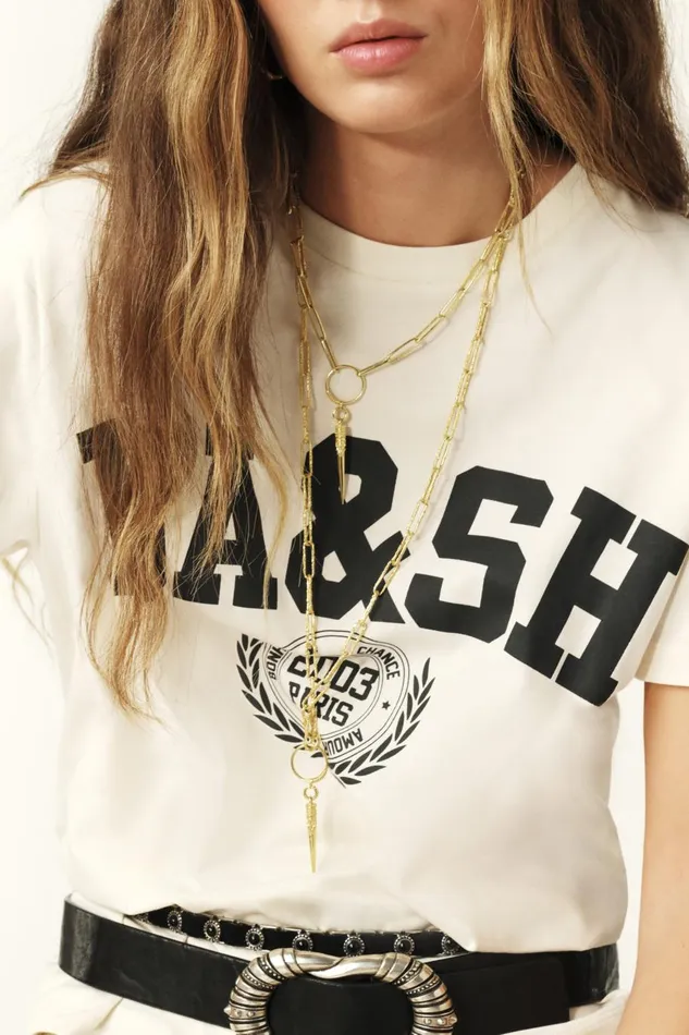 Women TShirts and Tank Tops Baandsh College Style TShirt Ioni OffWhite