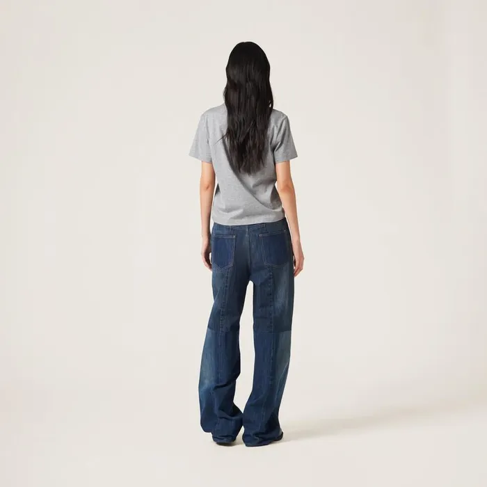 Women TShirts And Sweatshirts Miu Miu Cotton Jersey Tshirt Grey