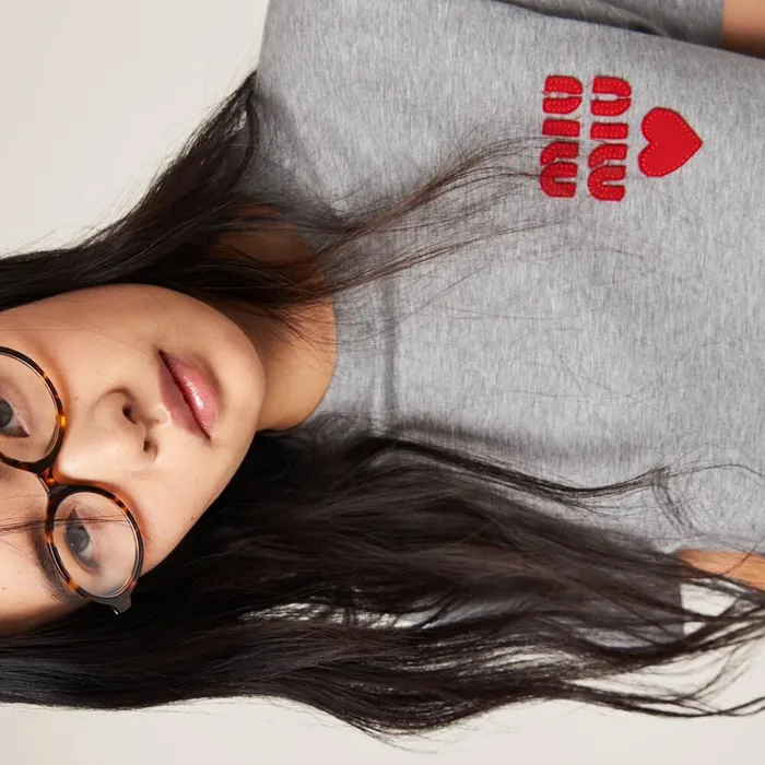 Women TShirts And Sweatshirts Miu Miu Cotton Jersey Tshirt Grey