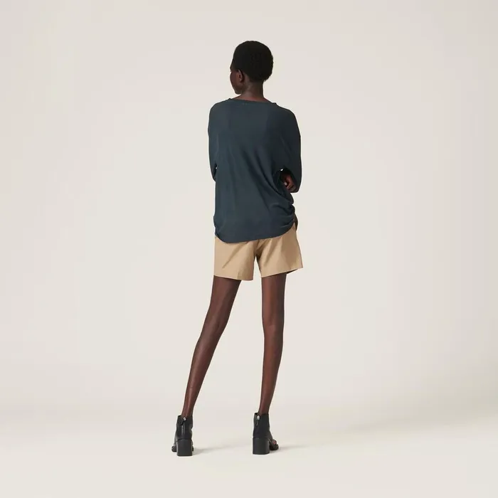 Women TShirts And Sweatshirts Miu Miu Longsleeved Garmentdyed Ribbed Knit Jersey Tshirt Black