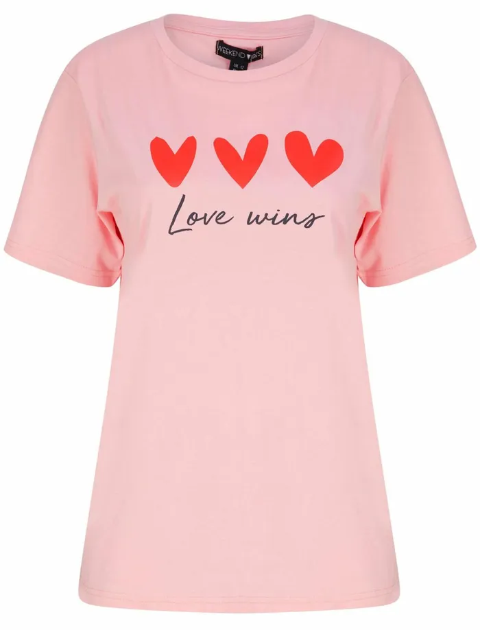 Women TShirts Tokyo Laundry Love Wins Motif Cotton Jersey TShirt In Candy Pink 8211 Weekend Vibes Pink Women TShirts Tokyo Laundry Love Wins Motif Cotton Jersey TShirt In Candy Pink 8211 Weekend Vibes Pink