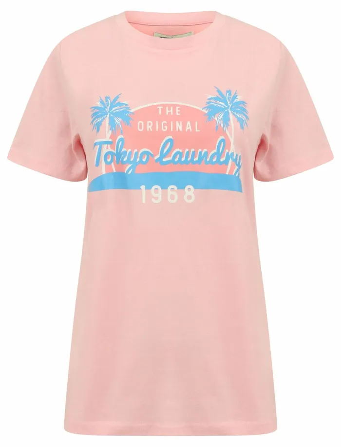 Women TShirts Tokyo Laundry Soller Palm Motif Cotton Jersey TShirt In Rose Shadow 8211 Tokyo Laundry Pink Women TShirts Tokyo Laundry Soller Palm Motif Cotton Jersey TShirt In Rose Shadow 8211 Tokyo Laundry Pink