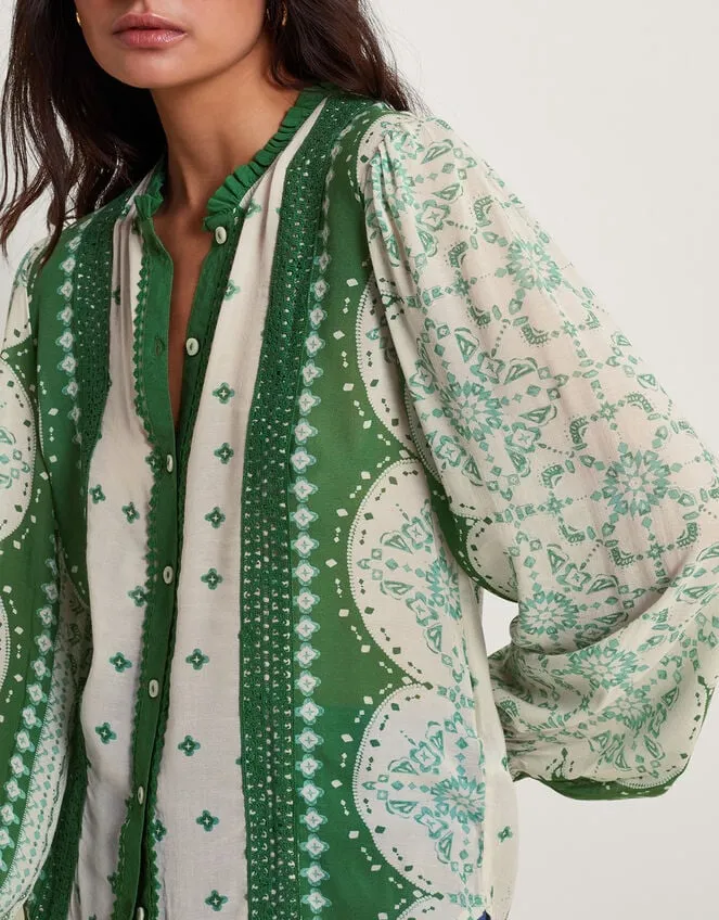 Women Tamsyn Print Blouse Green Monsoon Tops and Blouses