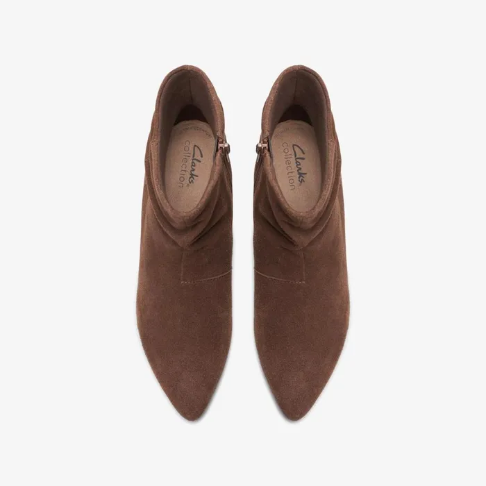 Women Teresa Skip Taupe Suede Clarks Boots and Booties