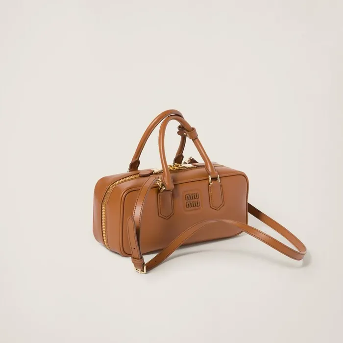 Women Top Handles Miu Miu Arcadie Leather Bag Cognac Women Top Handles Miu Miu Arcadie Leather Bag Cognac