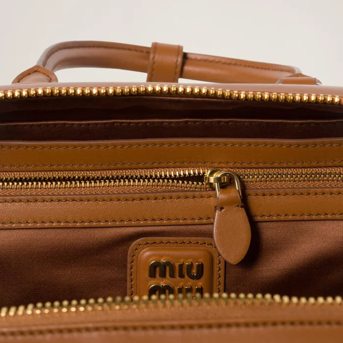 Women Top Handles Miu Miu Arcadie Leather Bag Cognac Women Top Handles Miu Miu Arcadie Leather Bag Cognac