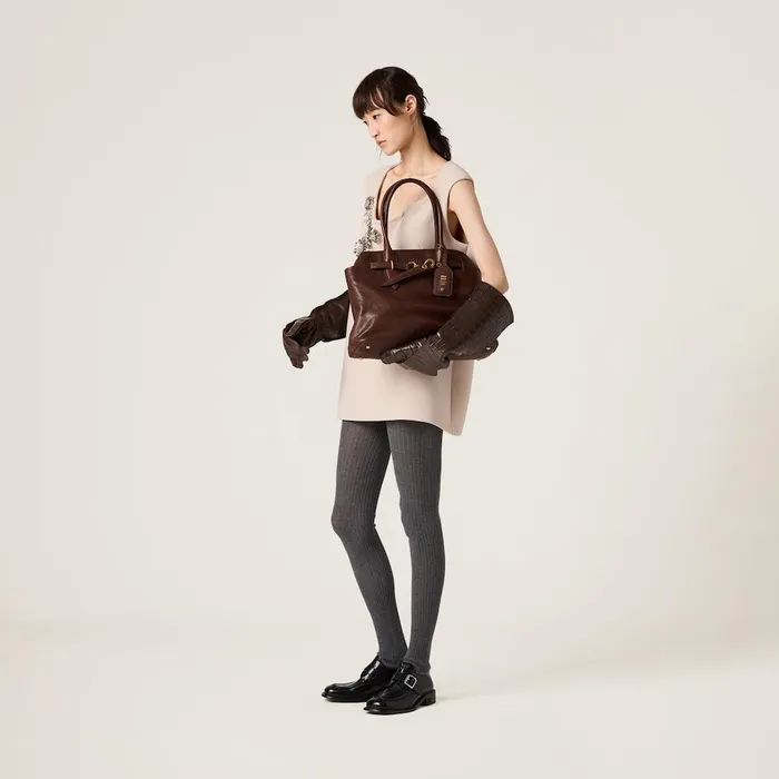 Women Top Handles Miu Miu Aventure Nappa Leather Bag Briarwood Women Top Handles Miu Miu Aventure Nappa Leather Bag Briarwood