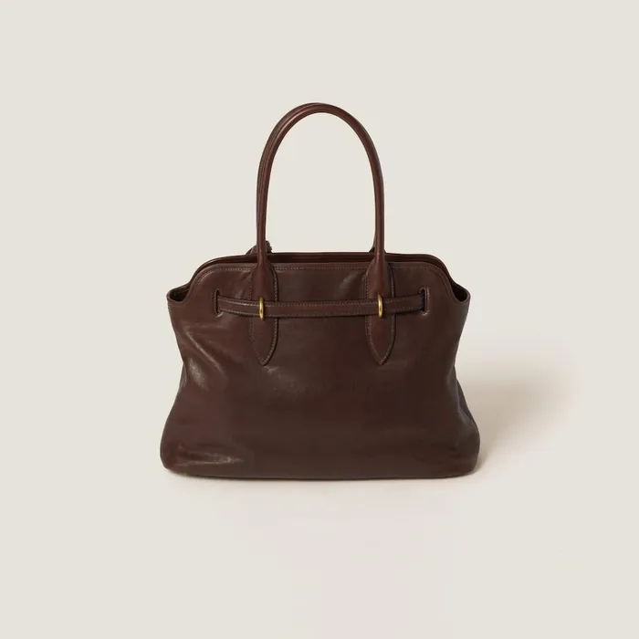 Women Top Handles Miu Miu Aventure Nappa Leather Bag Briarwood Women Top Handles Miu Miu Aventure Nappa Leather Bag Briarwood