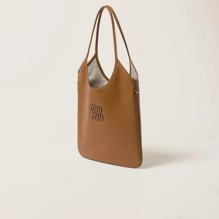 Women Totes Miu Miu IVY Leather Bag Cognac