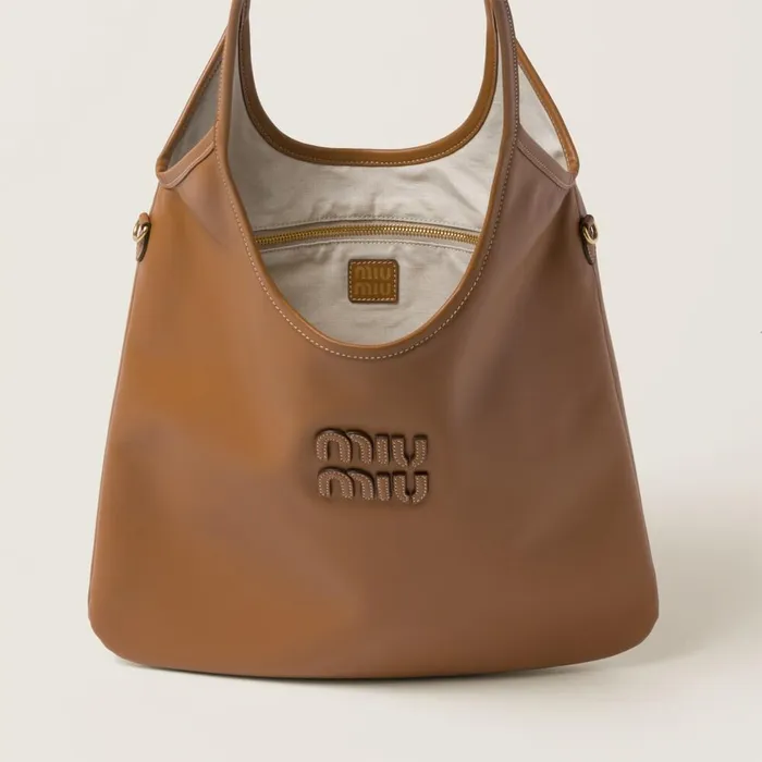 Women Totes Miu Miu IVY Leather Bag Cognac