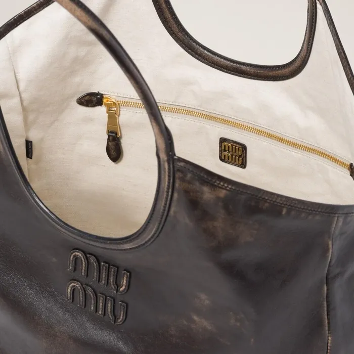 Women Totes Miu Miu Leather Tote Bag Coffee Women Totes Miu Miu Leather Tote Bag Coffee