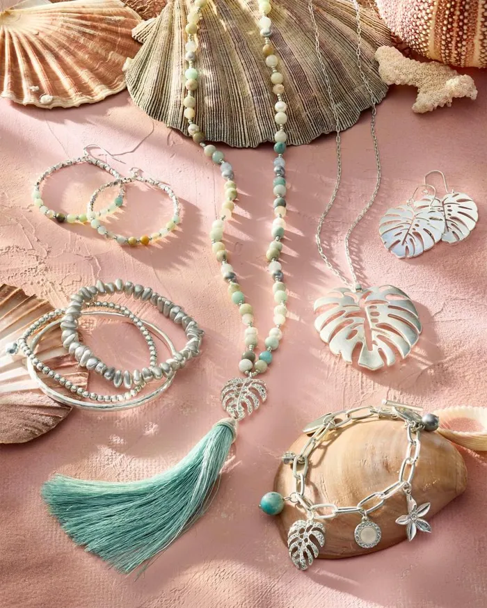 Women Tropical Oasis Shell Drop Earrings Silver Tommy Bahama Jewelry Collections