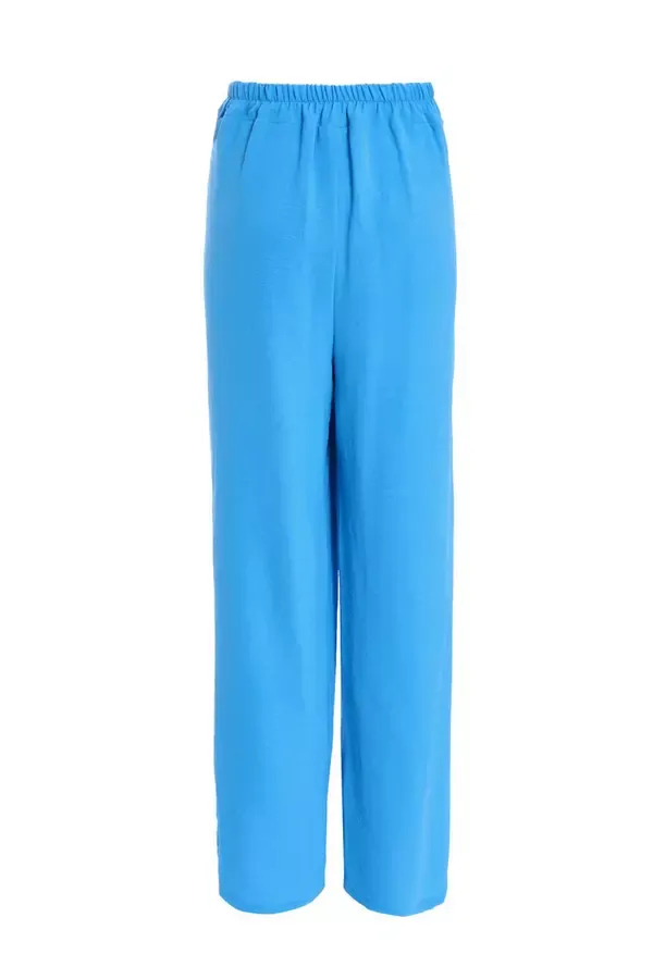 Women Turquoise Wide Leg Trousers Quiz Clothing Trousers