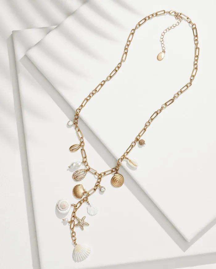 Women Virgin Gorda Charm Lariat Necklace Gold Tommy Bahama Jewelry Collections