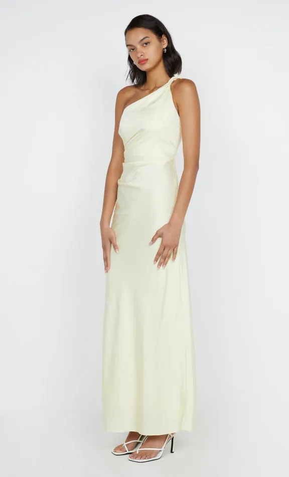 Women Wedding Guest Bec Bridge LUNETTA ASYM DRESS 8211 ICE YELLOW