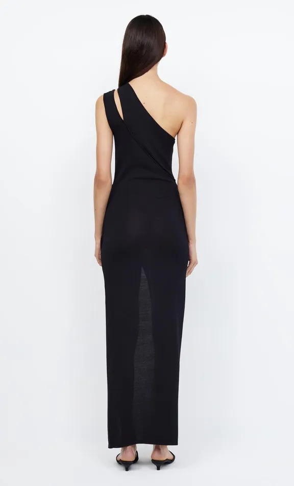 Women Wedding Guest Bec Bridge MIRA ASYM KNIT MAXI DRESS 8211 BLACK