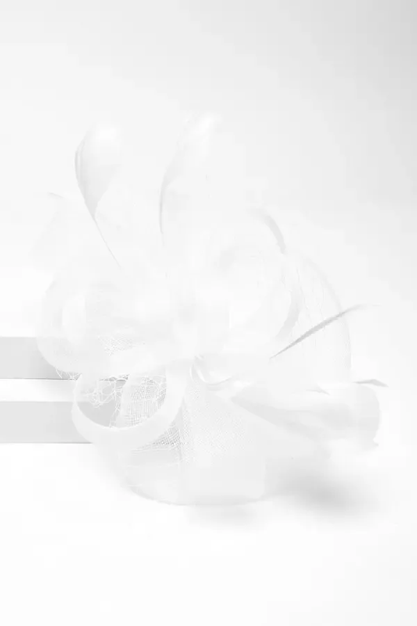 Women White Feather Clip Fascinator Quiz Clothing Fascinators