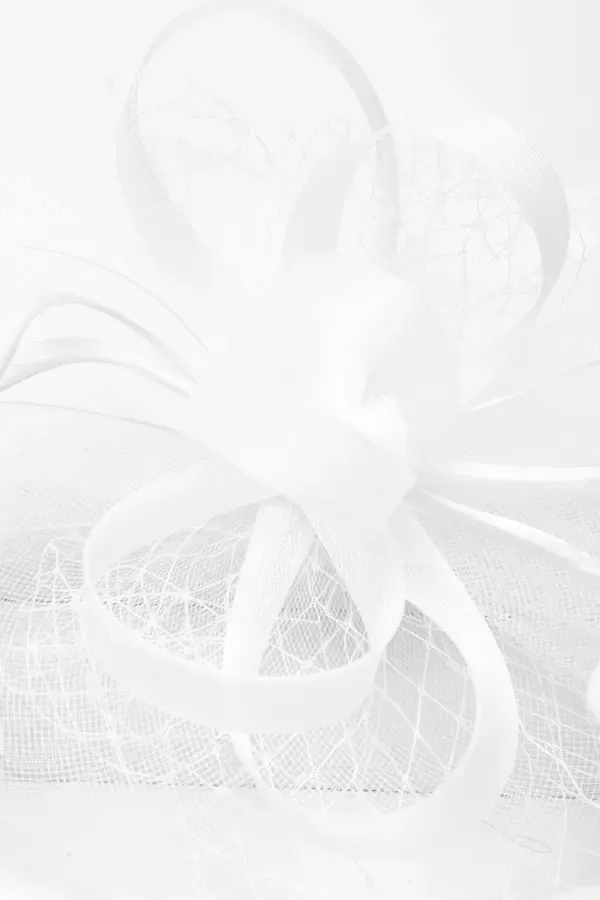 Women White Feather Clip Fascinator Quiz Clothing Fascinators