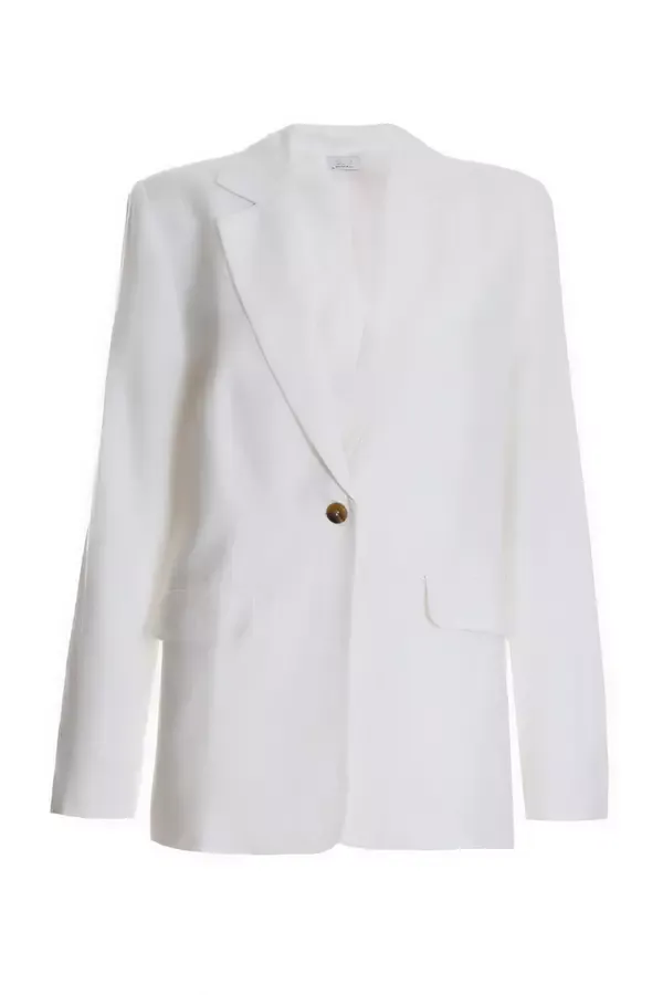 Women White Linen Look Blazer Quiz Clothing Casual Clothing