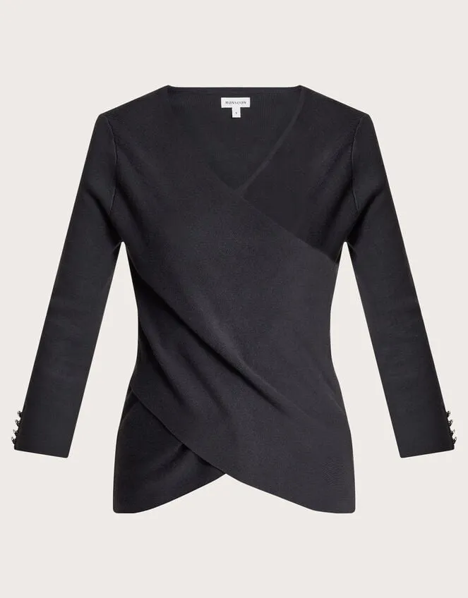 Women Winslet Wrap Jumper Grey Monsoon Jumpers
