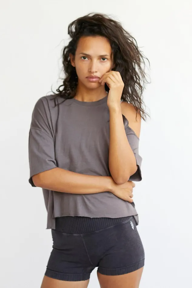 Women Workout Tops Free People Brush It Off Tee Violet Umber