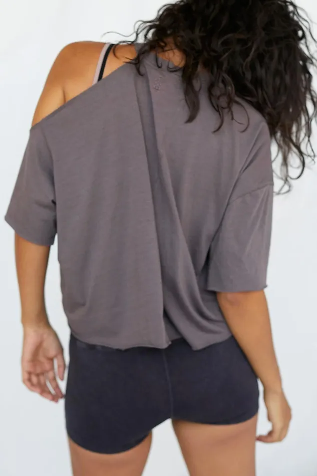 Women Workout Tops Free People Brush It Off Tee Violet Umber