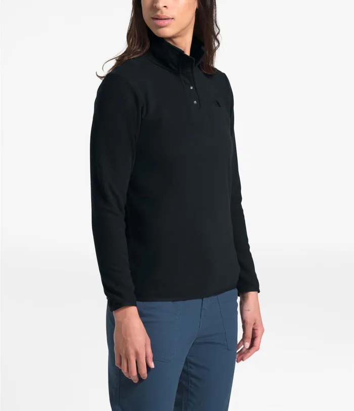 Womens Fleece The North Face TKA Glacier SnapNeck Pullover Tnf Blacktnf Black