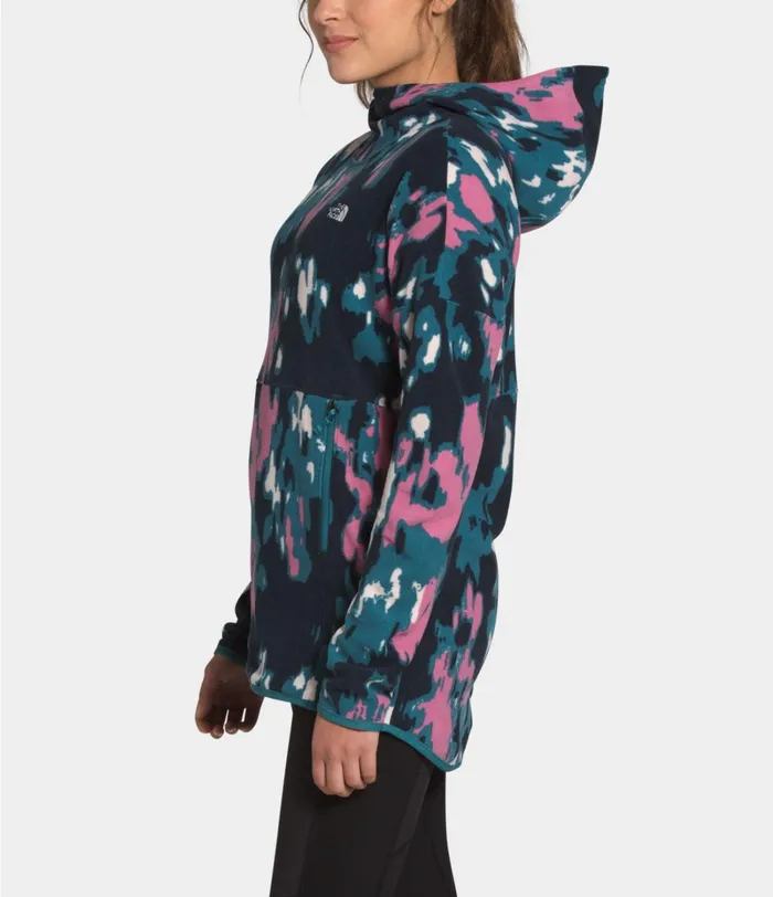 Womens Hoodies and Sweatshirts The North Face TKA Glacier Pullover Hoodie Mallard Blue Abstract Ikat Print