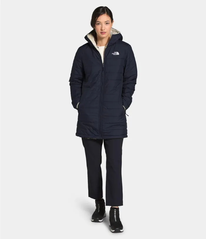 Womens Insulated and Down Jackets The North Face Mossbud Insulated Reversible Parka Aviator Navyvintage White Womens Insulated and Down Jackets The North Face Mossbud Insulated Reversible Parka Aviator Navyvintage White