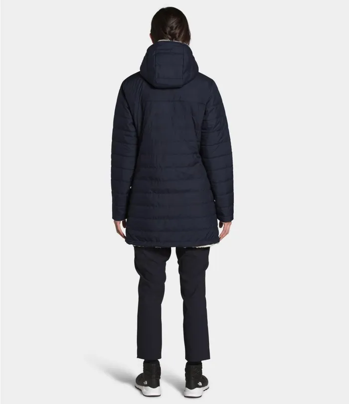 Womens Insulated and Down Jackets The North Face Mossbud Insulated Reversible Parka Aviator Navyvintage White